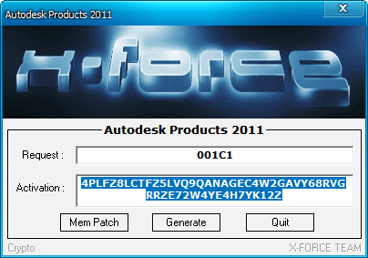 X Force Autodesk 2012